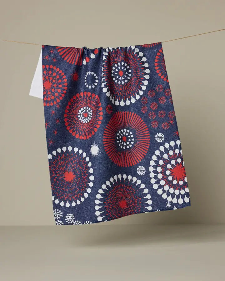 Geometry Freedom Sparks Tea Towel