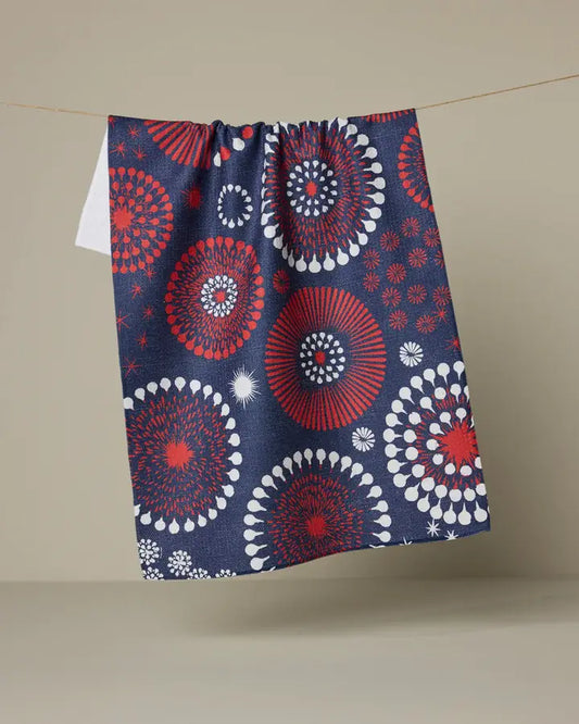 Geometry Freedom Sparks Tea Towel