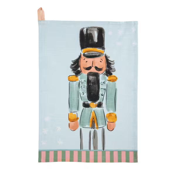 MUD PIE BLUE NUTCRACKER STRIPE TOWEL