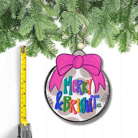 Dk Designs Merry and Bright Bow Ornament