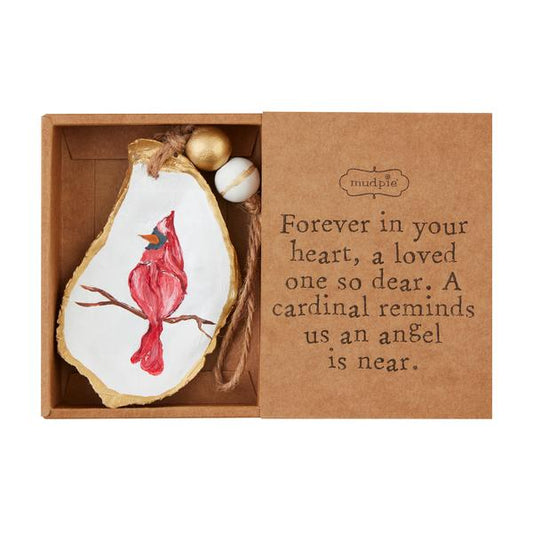 MUD PIE CARDINAL OYSTER ORNAMENT