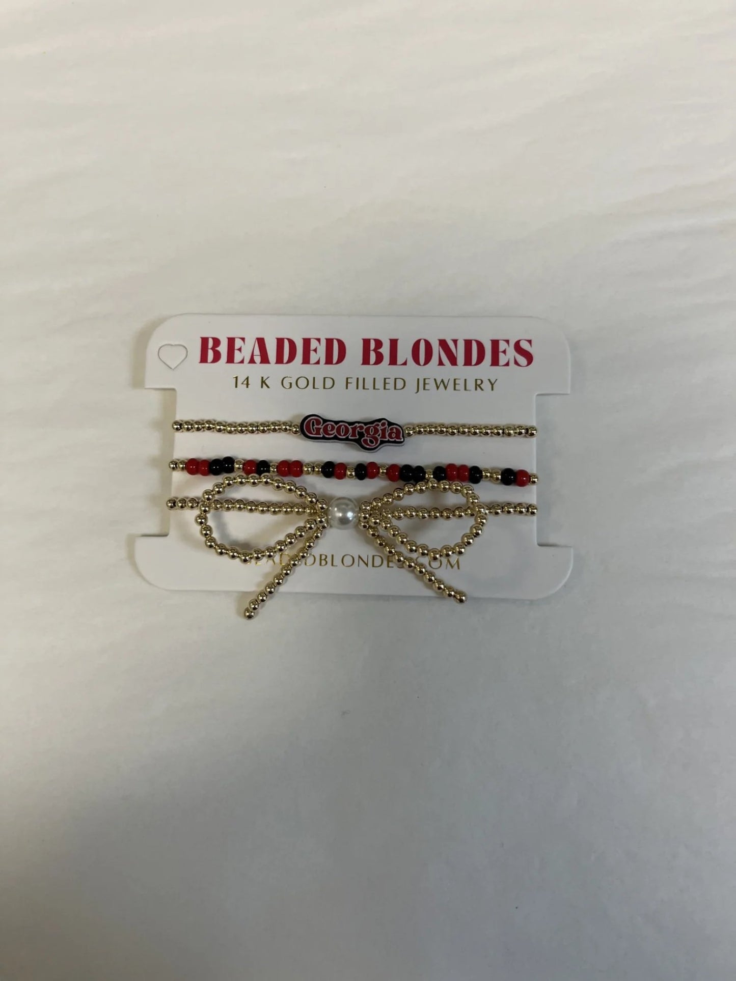 Beaded Blondes Game Day Bow Stack of 3-Georgia