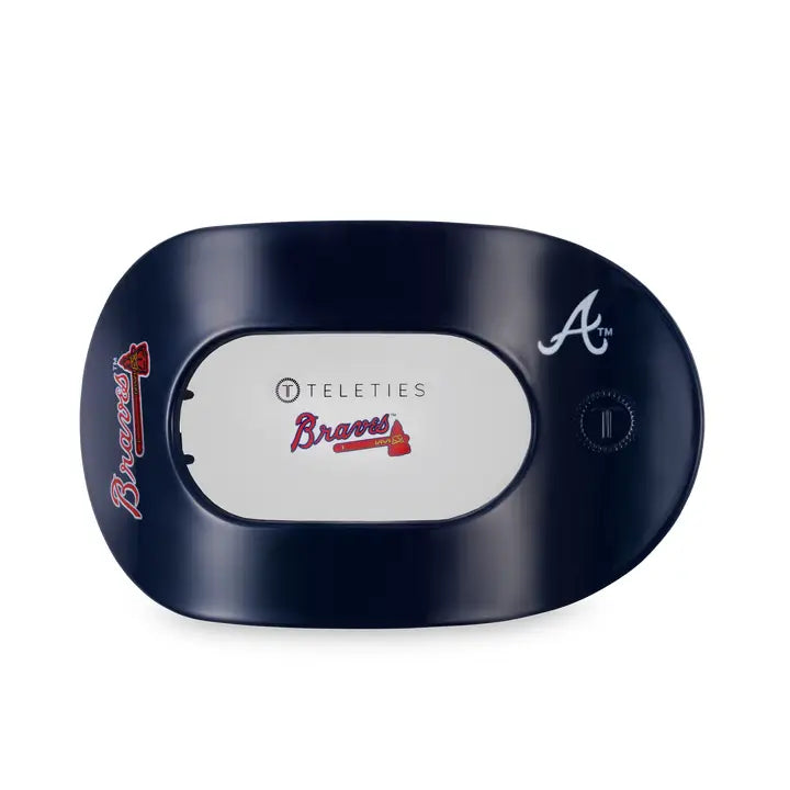Teleties Flat Round Hair Clip | Large | Atlanta Braves