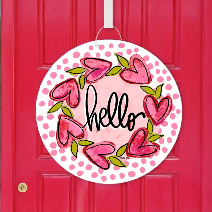 Baxter & Me Hello Heart Vine Wreath Door Hanger
