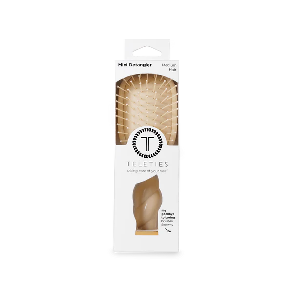 Teleties Mini Detangler Hair Brush for Medium Hair - Tan