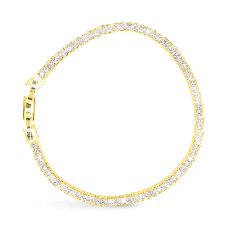 Amanda Blu Elegant Cz Channel Set Princess Tennis Bracelet