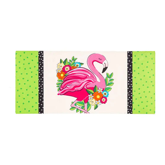 Evergreen Enterprises Floral Flamingo Welcome Sassafras Switch Mat