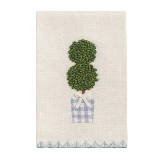 MUD PIE Topiary Embroidered Towel