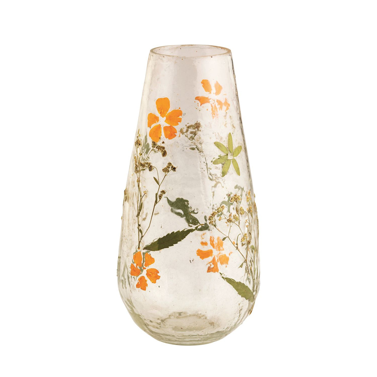 MUD PIE LG FALL PRESSED FLOWER VASE