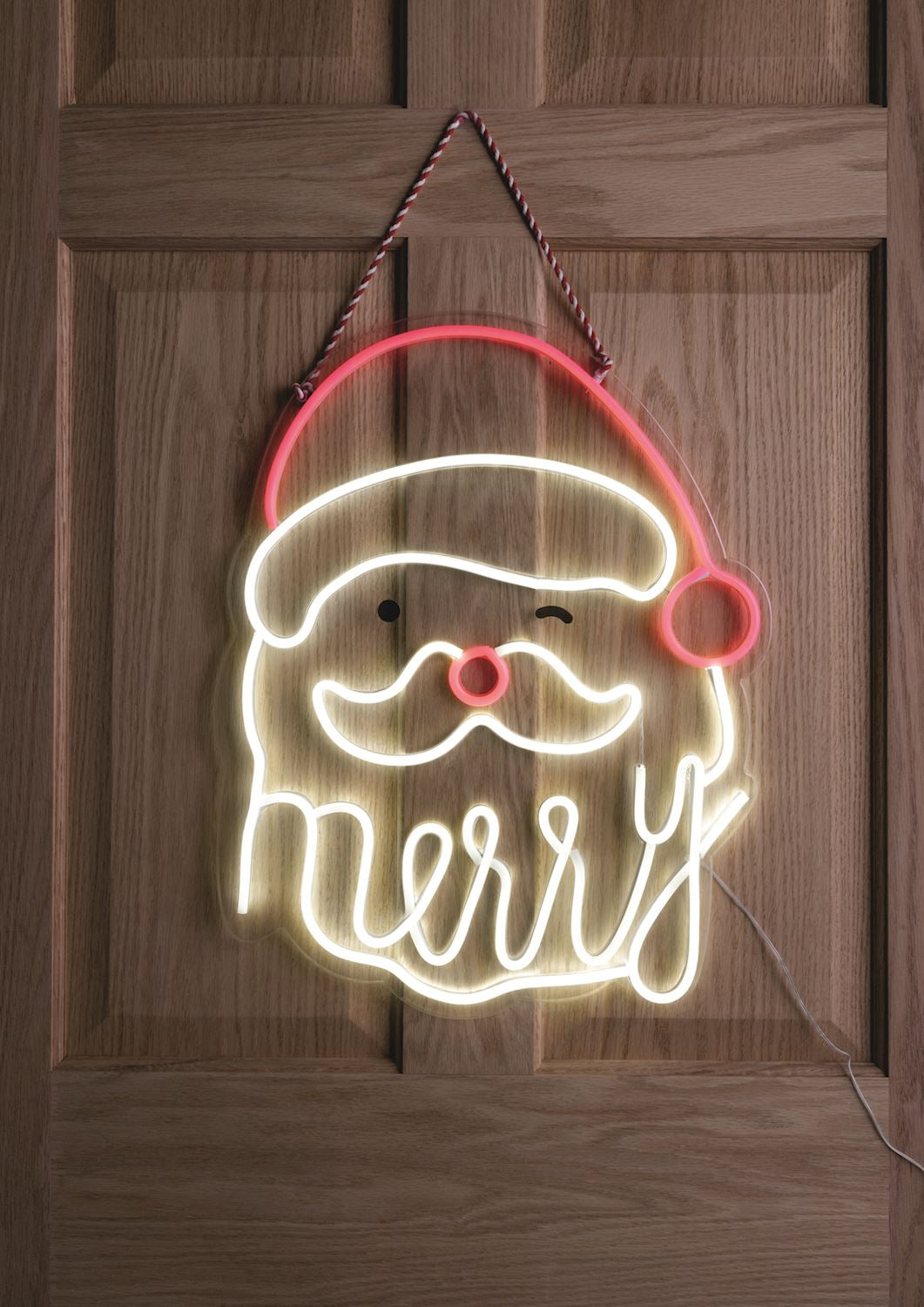 MUD PIE NEON SANTA DOOR HANGER