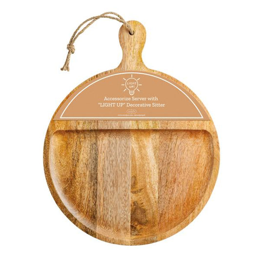 MUD PIE ROUND LARGE SITTER WOOD BOARD