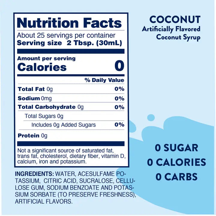 Jordan's Skinny Mixes Sugar Free Coconut Syrup