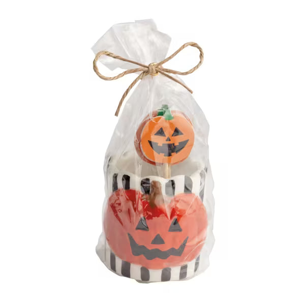 MUD PIE JACK-O-LANTERN TOOTHPICK CADDY SET