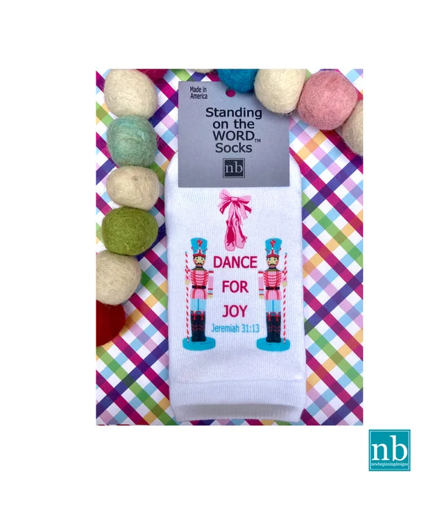 Standing on the Word Socks Nutcracker Dance with verse: Jeremiah 31:13 Dance for joy