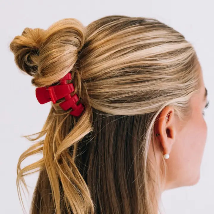 Teleties Classic Hair Clip | Small | Rudolph Red