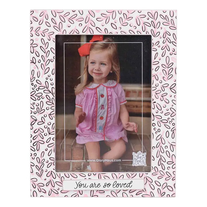 Glory Haus You Are Loved Pink White Frame