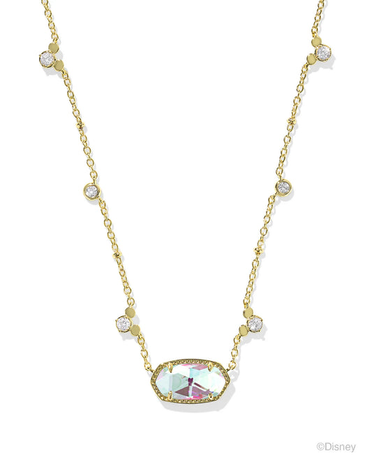 KENDRA SCOTT MICKEY MOUSE ELISA NECKLACE GOLD DICHROIC GLASS