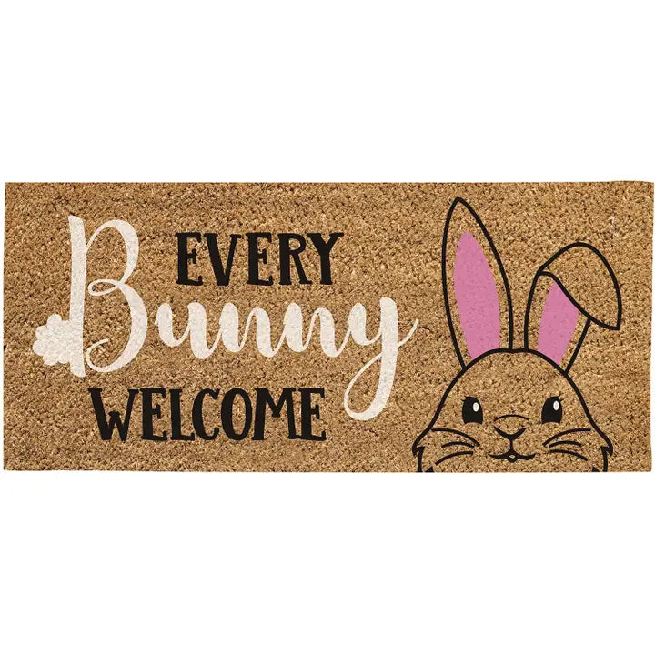 Evergreen Enterprises Every Bunny Welcome Flocked Sassafras Coir Switch Mat