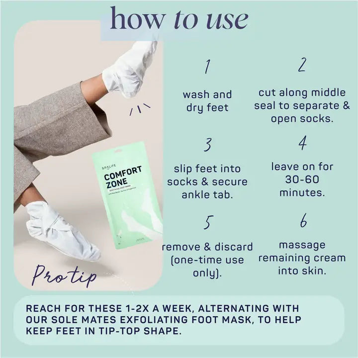 My Spa Life Comfort Zone Soothing Foot Mask with Shea Butter & Tea Tree