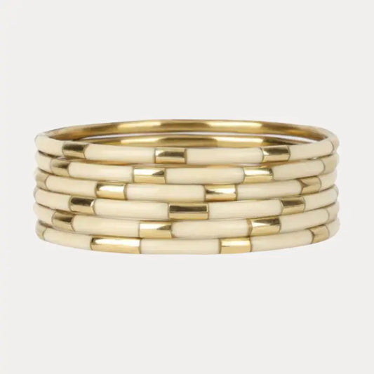 BuDhaGirl Ivory Veda Bangles - Set of 6