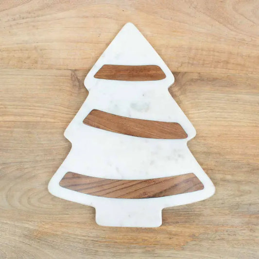 The Royal Standard Trim the Tree Serving Board White/Natural 11x14