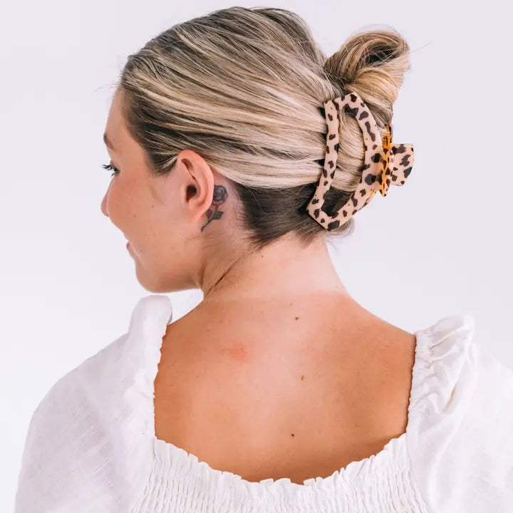 Teleties Open Hair Clip | Large | Blonde Tortoise
