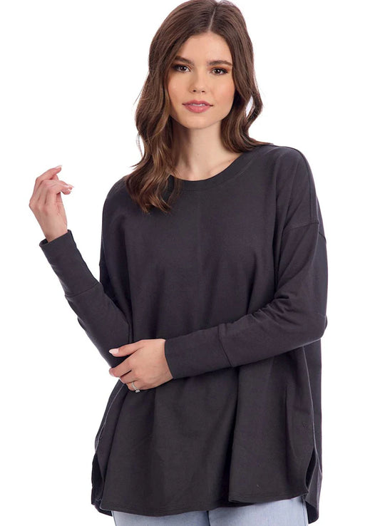 Libba Swing Hem Top Black by Mud Pie