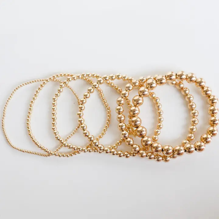 Beaded Blondes 2mm Gold Beaded Bracelet