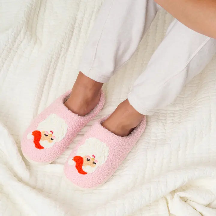 The Darling Effect Fuzzy Holiday Slippers - Santa