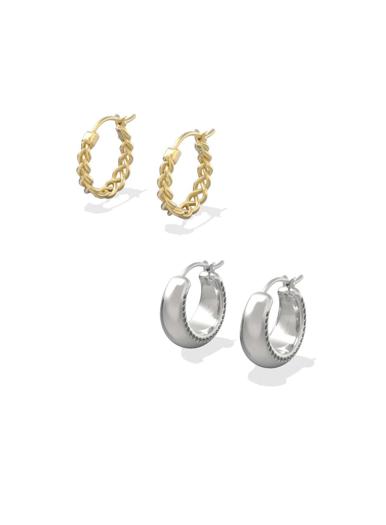 KENDRA SCOTT GABRIELLA SET OF HUGGIE EARRINGS MIXED METAL