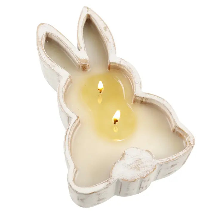 Lux Fragrances Hyacinth 2 Wick Wood Rabbit Bowl