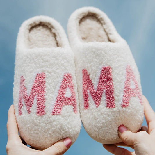 PINK MAMA FUZZY SLIPPERS