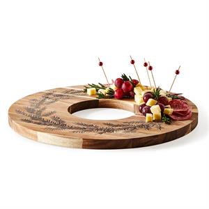 Holiday Wreath Charcuterie/Dessert Serving Board with 20 Picks