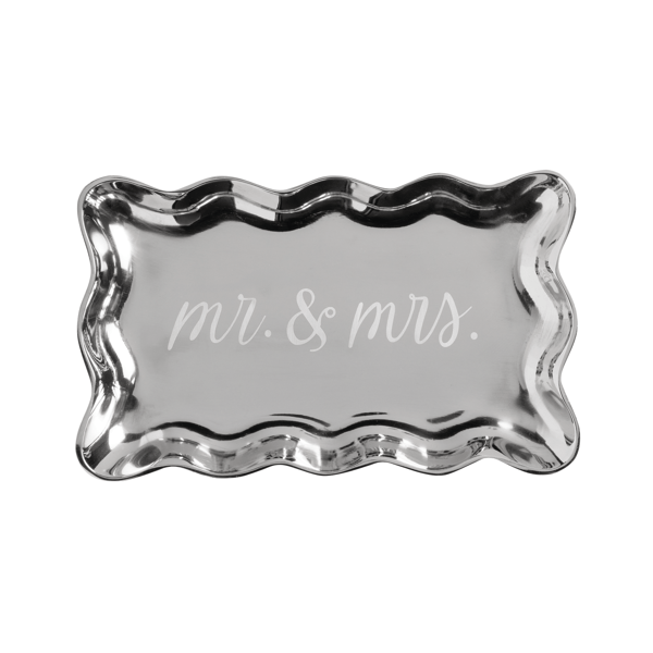 MUD PIE MR. & MRS. ETCHED METAL TRAY