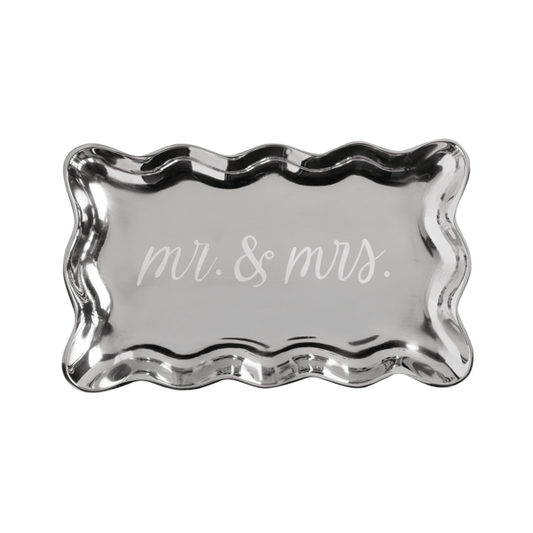 MUD PIE MR. & MRS. ETCHED METAL TRAY
