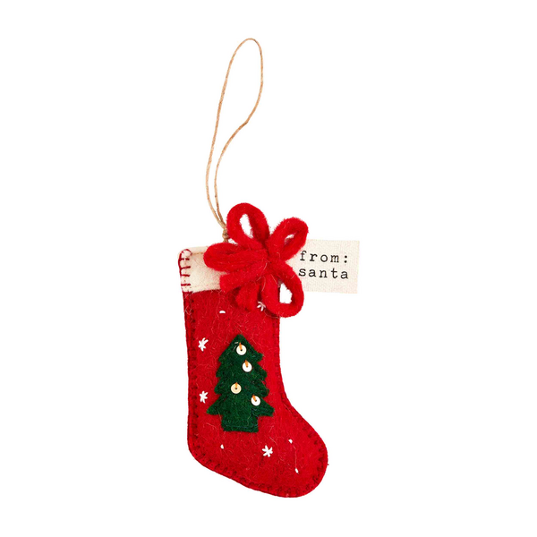 MUD PIE STOCKING FELT ORNAMENT