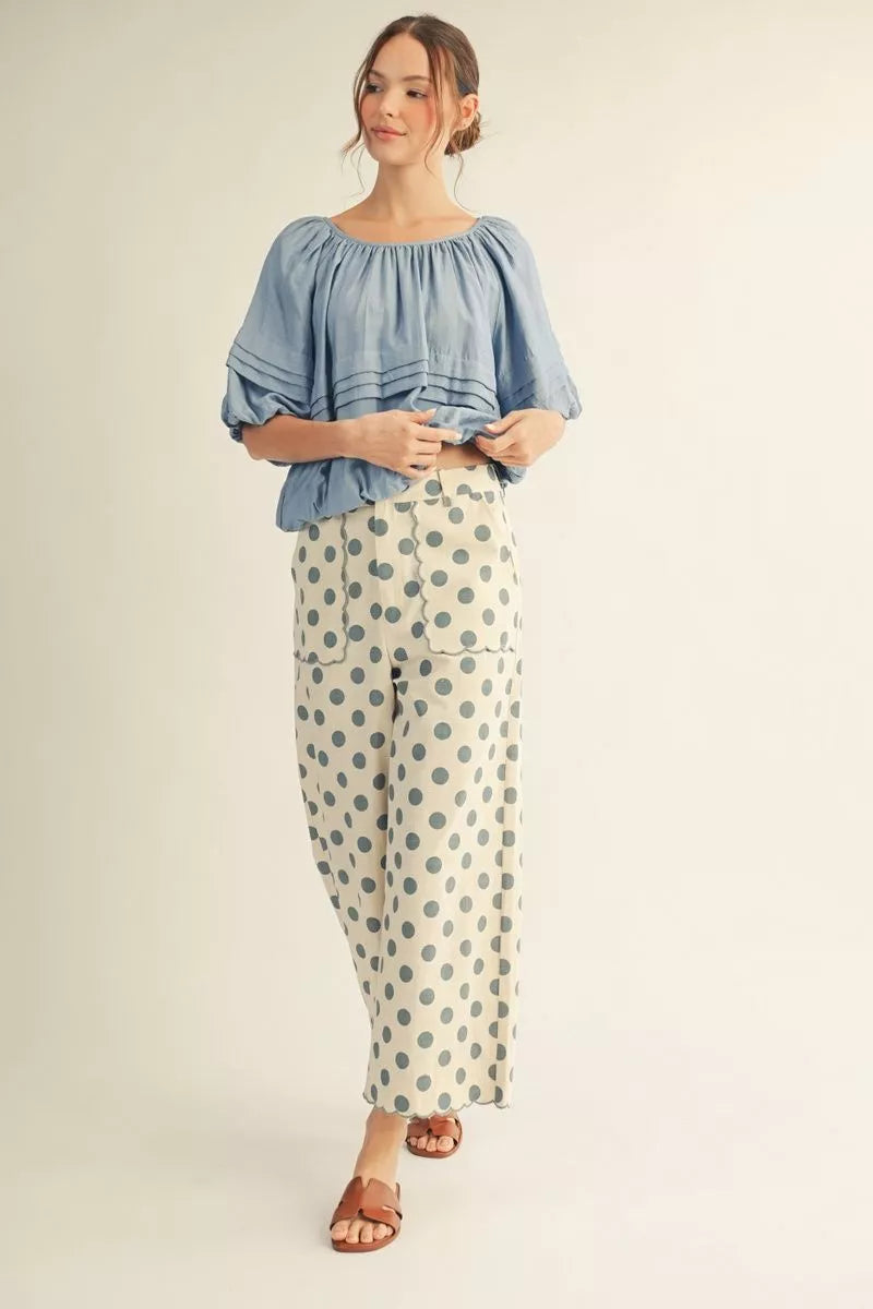 Jodifl High Waist Wide Leg Polka Dot Pants