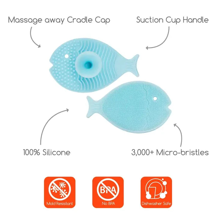 Innobaby Silicone Mini Bath Scrub For Babies / Cradle Cap Brush-Aqua