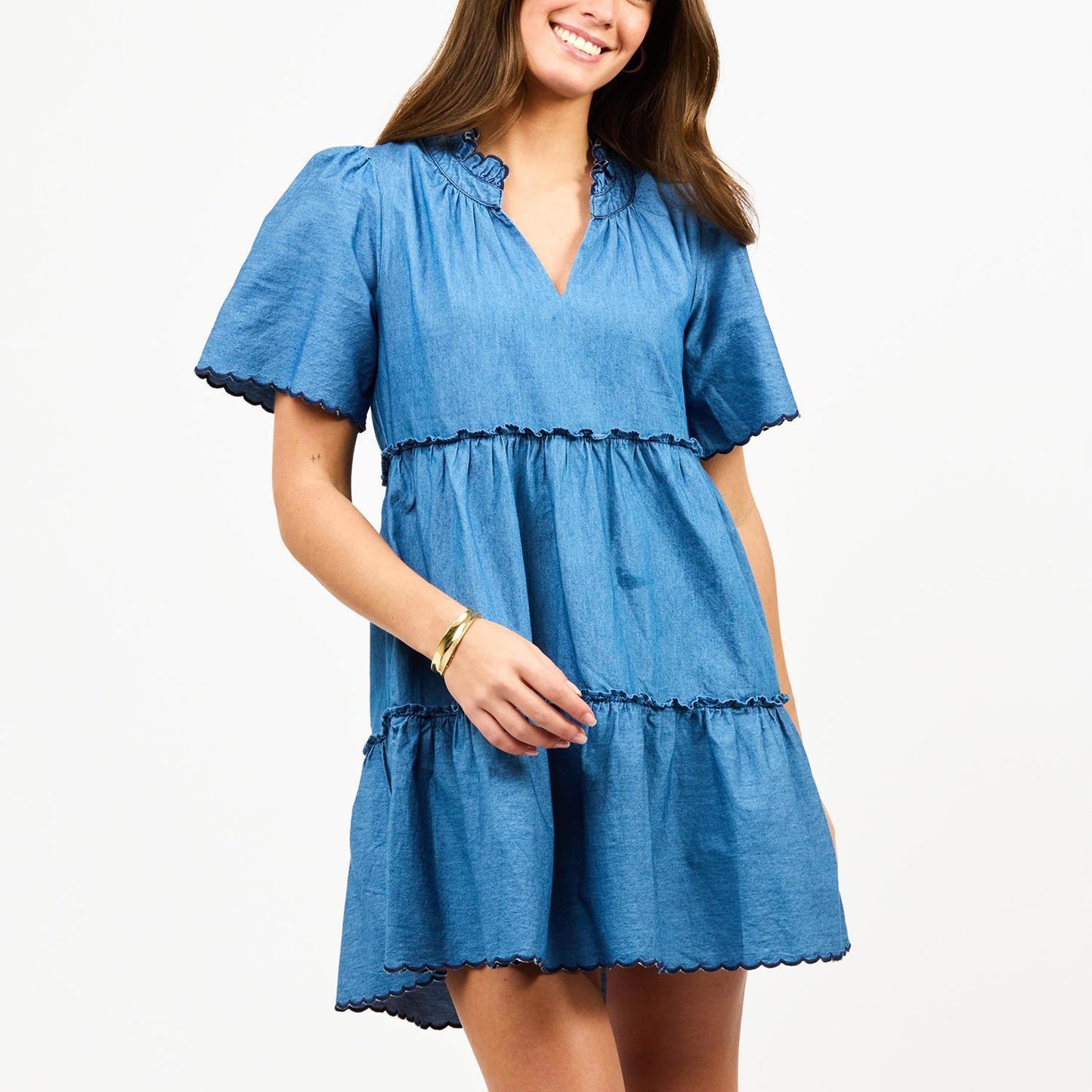 MARY SQUARE Dress Ivy Mini Chambray