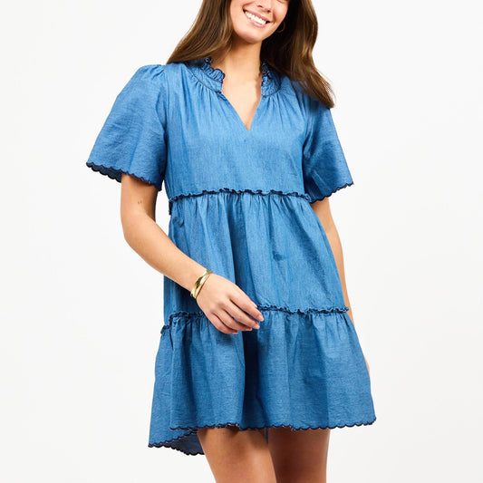 MARY SQUARE Dress Ivy Mini Chambray