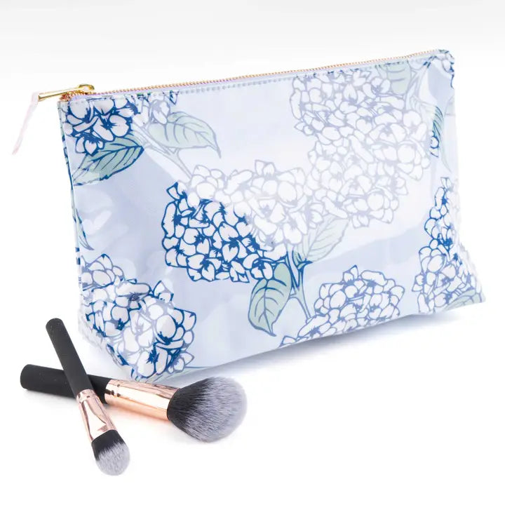8 Oak Lane Hydrangea Stem Clear Coated Travel Cosmetic Case