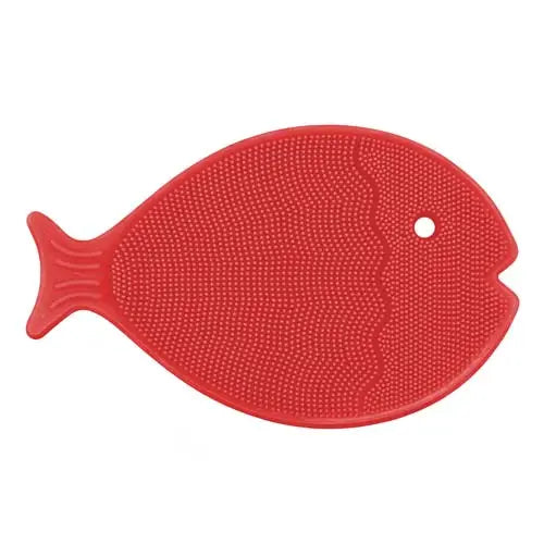Innobaby Silicone Mini Bath Scrub For Babies / Cradle Cap Brush-Red