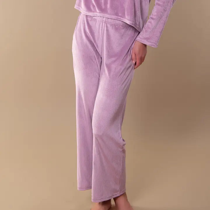Amanda Blu Lavender Luxe Lounge Pajama Set | Long-Sleeve Velour Pjs
