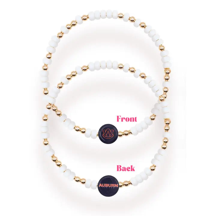 Beaded Blondes Auburn Logo Bracelet