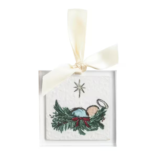 MUD PIE NATIVITY ACRYLIC ORNAMENT