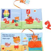 Bebe Mondo Teddy Bear Cloth Book Soft Baby Activity Books-Good night beer