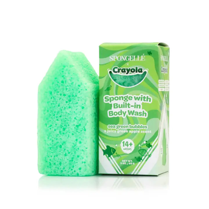 Spongelle Sea Green Bubbles Body Buffer | Crayola X Spongellé | Crayon
