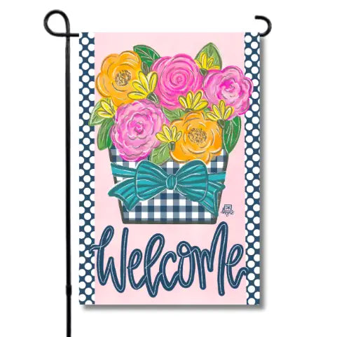 DK Designs Gingham Flower Jar Glam