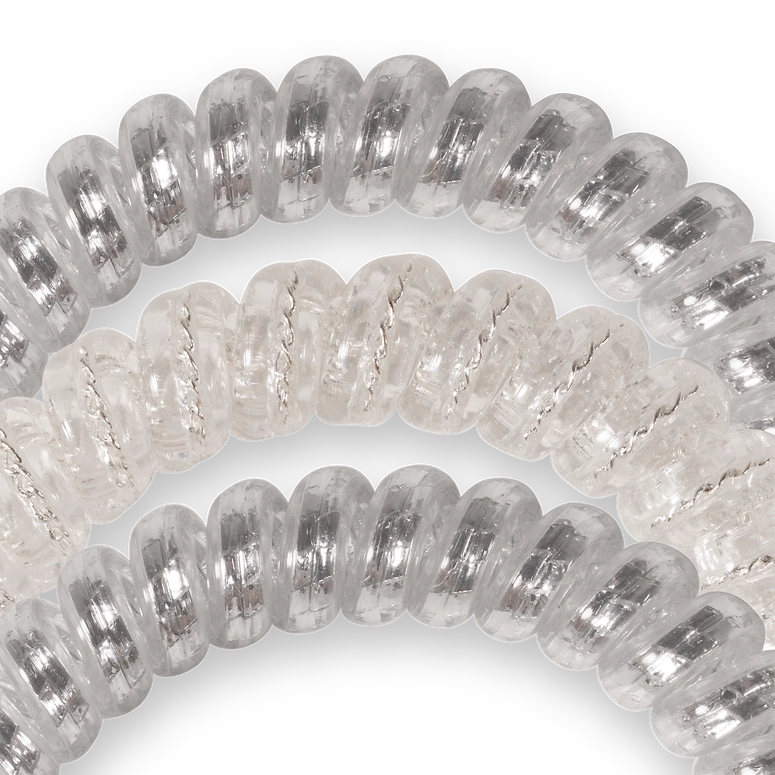 Teleties Spiral Hair Coils | Small | Silver Slay Hair Ties