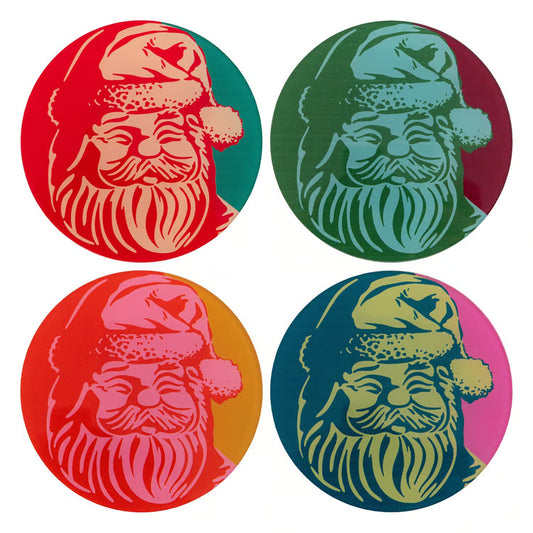 KARMA ACRYLIC COASTERS S4 RETRO SANTA